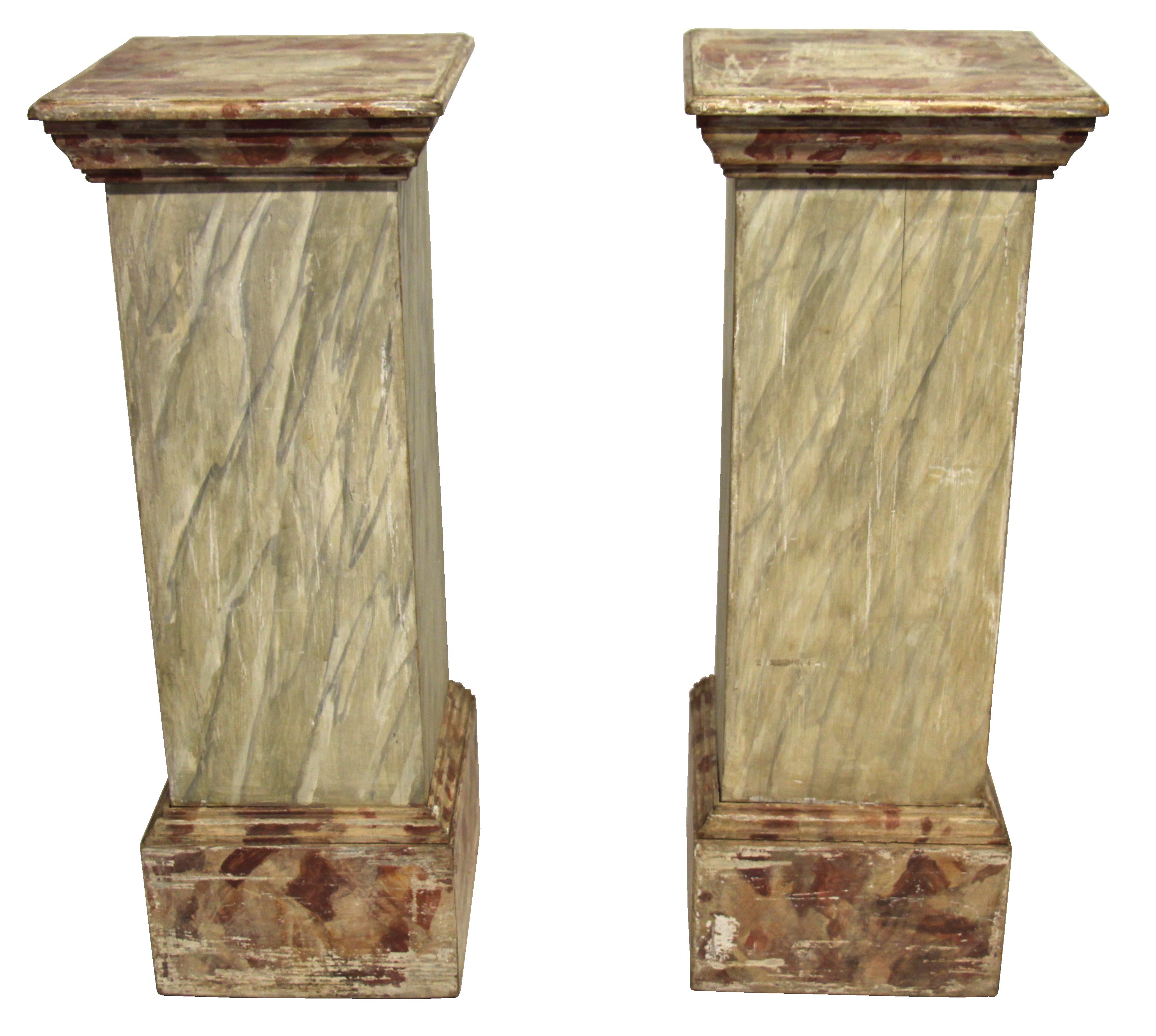 Pair of Hand Painted Pedestals
