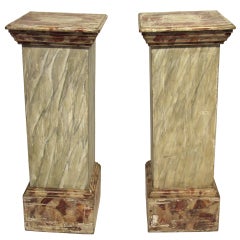 Pair of Hand Painted Pedestals