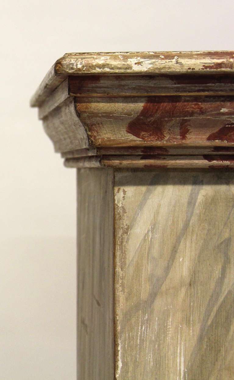 French Pair of Hand Painted Pedestals