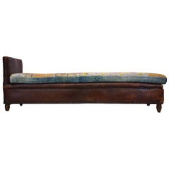 Antique 19th Century Moroccan-Style Leather Daybed