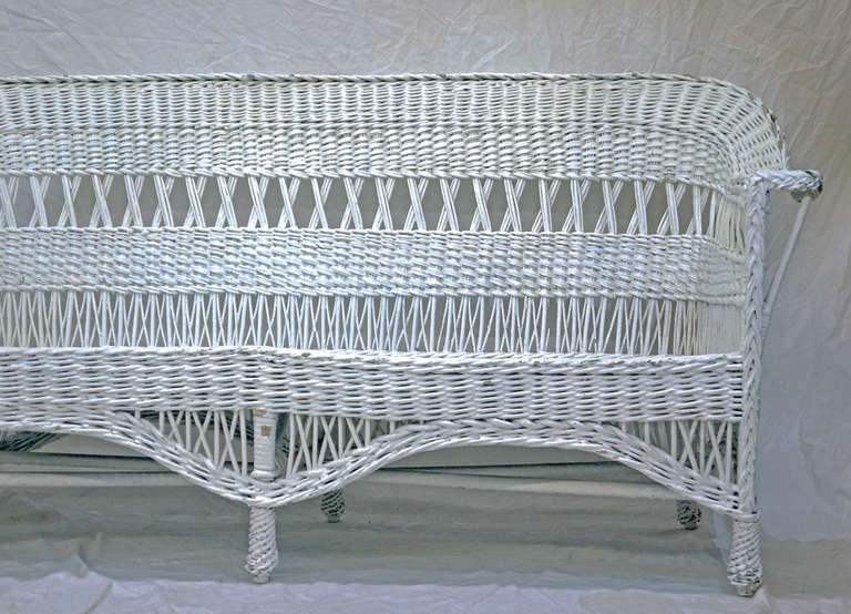 Arts and Crafts Arts & Crafts-Style Wicker Bench