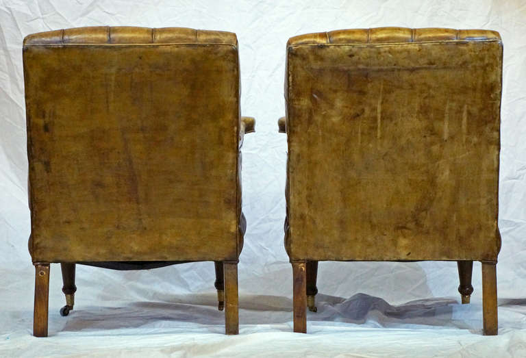 Unknown Early 19th Century Children's Tufted Leather Chair Set For Sale