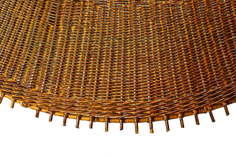Oversized Woven Rattan Hanging Lamp Shade In Excellent Condition In New York, NY