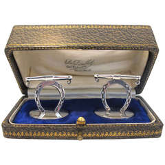 Turn of the Century Pair of Sterling Silver Menu-Holders