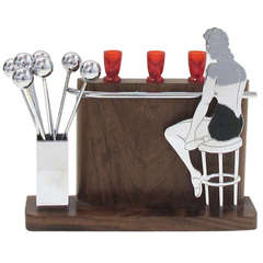 Art Deco "Lady at the Bar" Cocktail Set