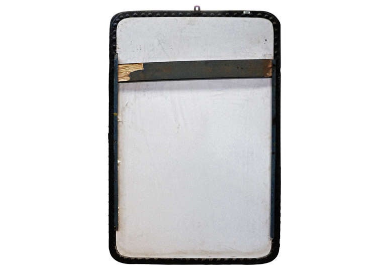 Wall Mirror with Bolted Iron Frame In Excellent Condition For Sale In New York, NY
