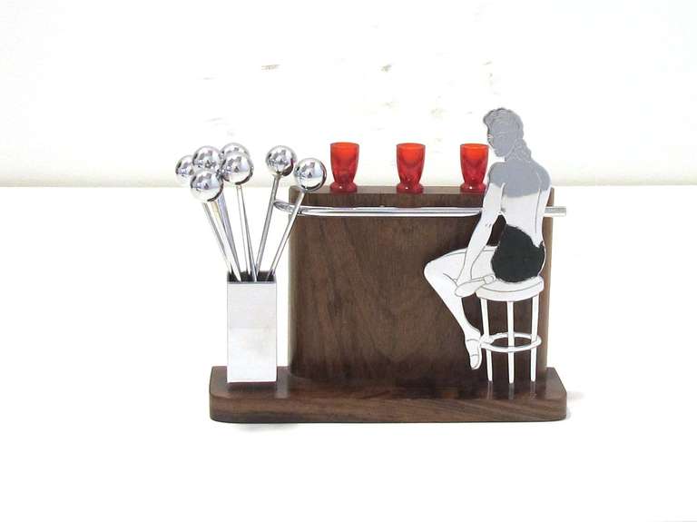 Art Deco "Lady at the Bar" Cocktail Set