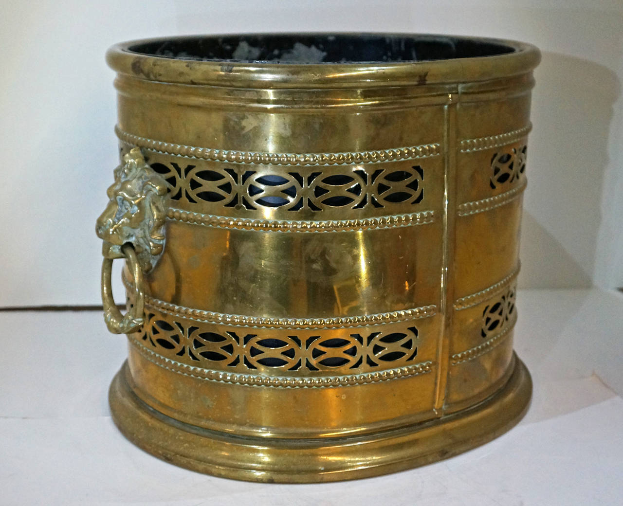 19th Century Brass Coal Scuttle with Insert 2