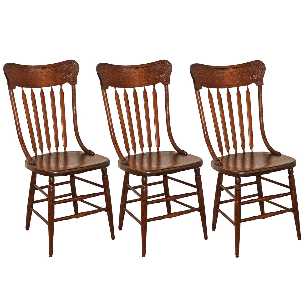 Oak Pressed Back Chairs For Sale