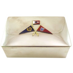 Antique Silver and Enamel Yachting Flags Box