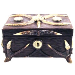 German Carved Antler Box