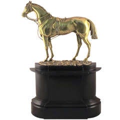Antique Brass Horse Mantle Ornament