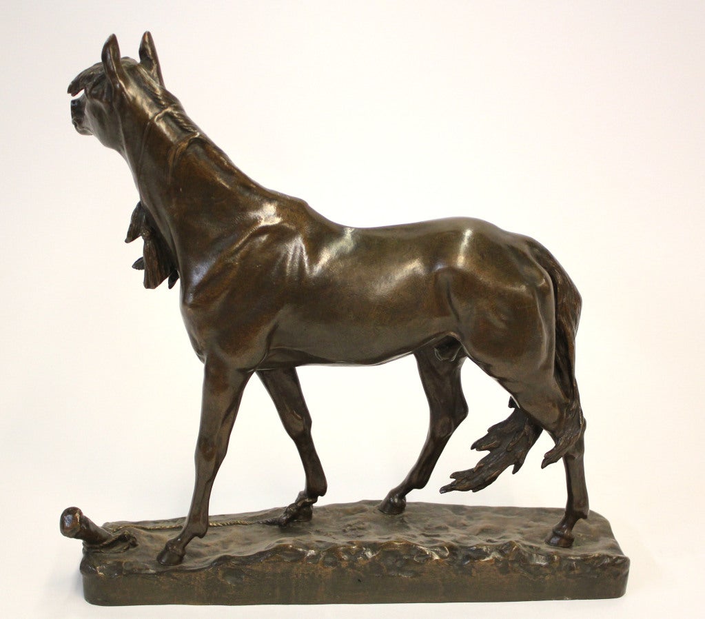 French Bronze Horse by Leon Bureau