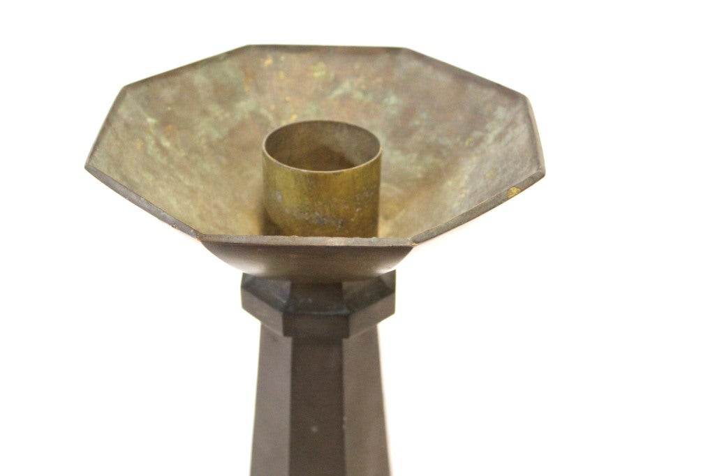 Large Art Deco Candleholder In Fair Condition For Sale In New York, NY