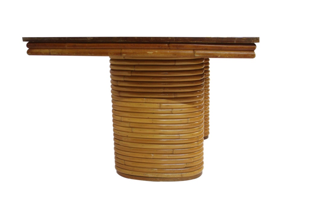 Mid-20th Century Paul Frankl Style Rattan Table