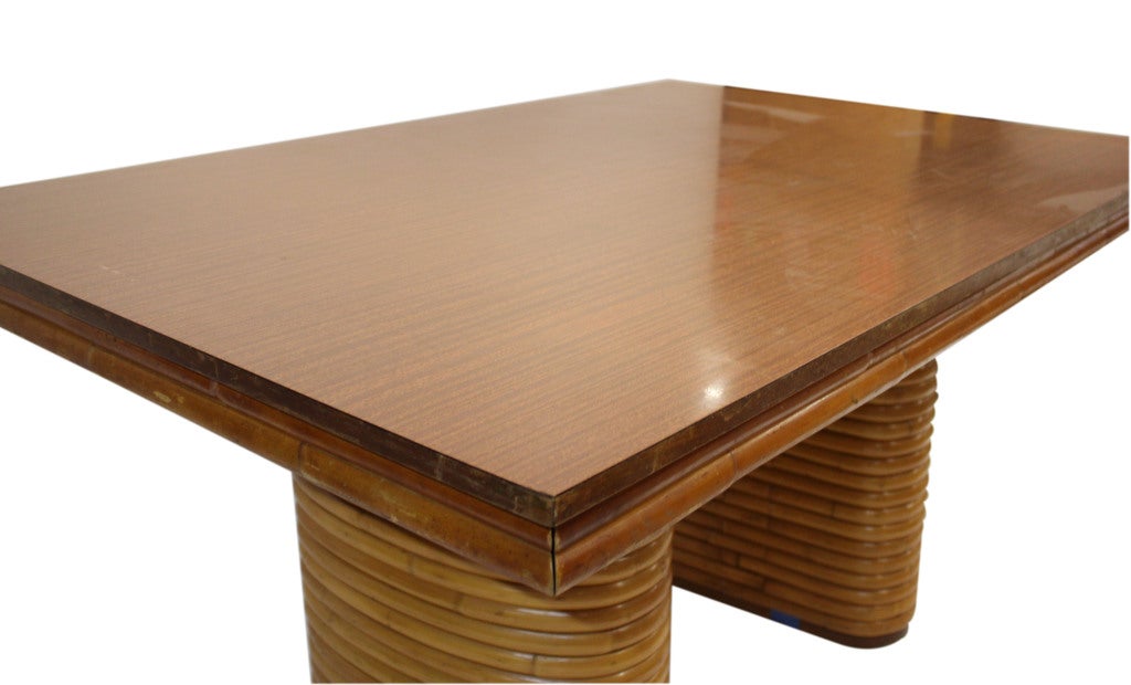 Paul Frankl Style Rattan Table 3