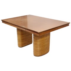 Paul Frankl Style Rattan Table