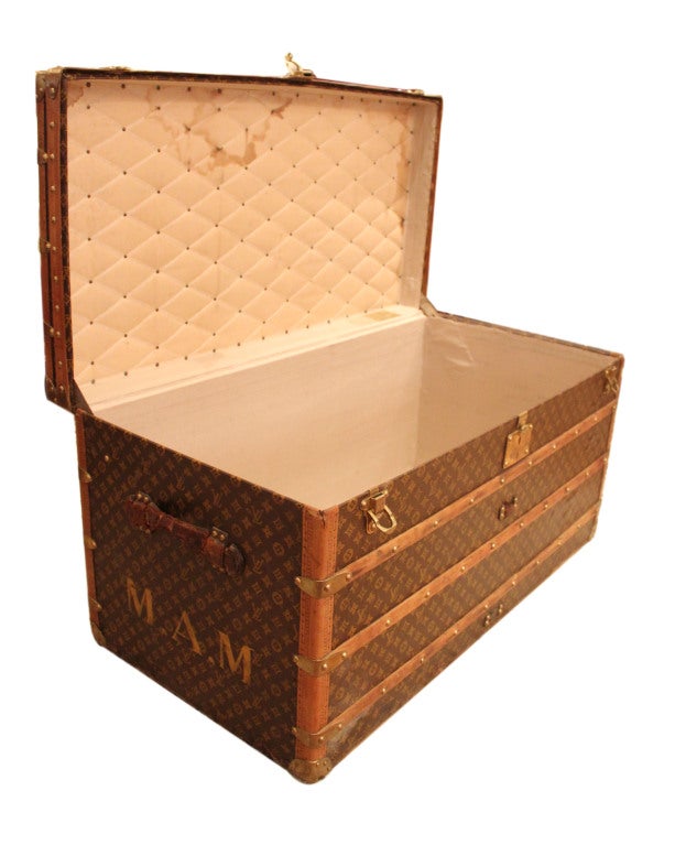 Wood Louis Vuitton Steamer Trunk
