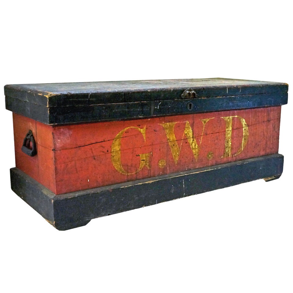 Late 18th Century Trunk with Initials G.W.D