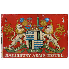 Vintage Salisbury Arms Hotel Metal Signage