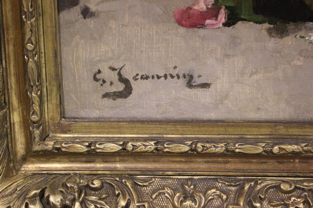 Floral painting titled Bouquet de pivoines roses et blanches and signed lower left by Georges Jeannin (1814-1925).

*Not available for sale or to ship in the state of California.