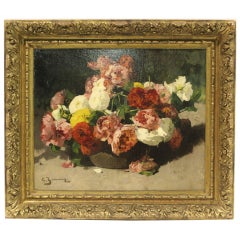 Bouquet de pivoines roses et blanches by Georges Jeannin