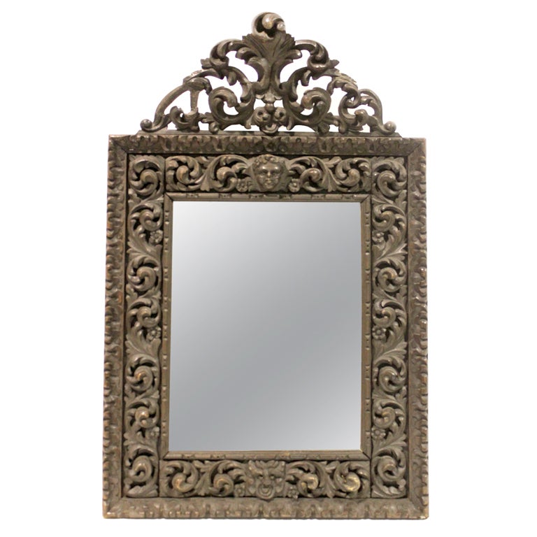 Hand-Carved Wall Mirror For Sale