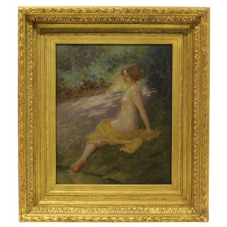 Testing the Water by Albert Auguste Fourié For Sale