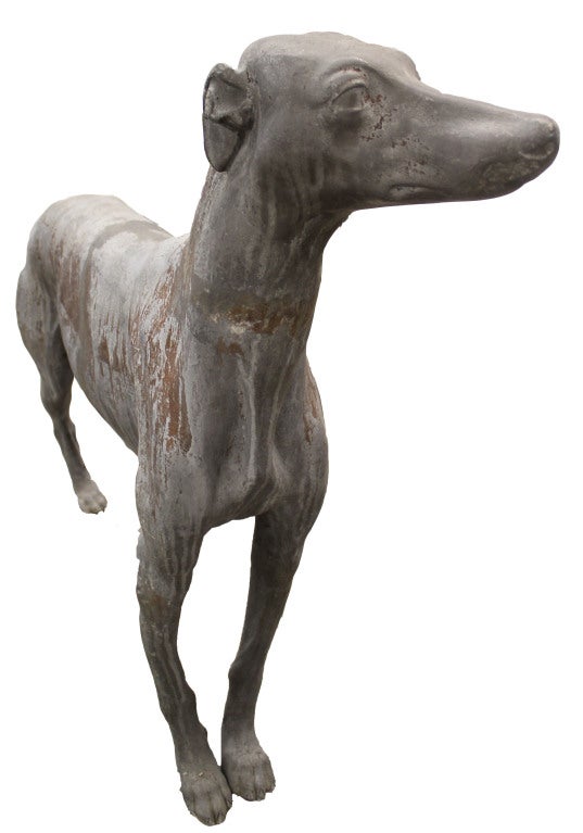 English Cast Whippet Dog Statue