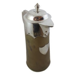 Antique Sterling Silver and Horn Pitcher