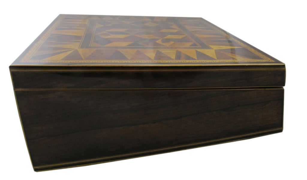 English Georgian Tunbridge Ware Wooden Desk