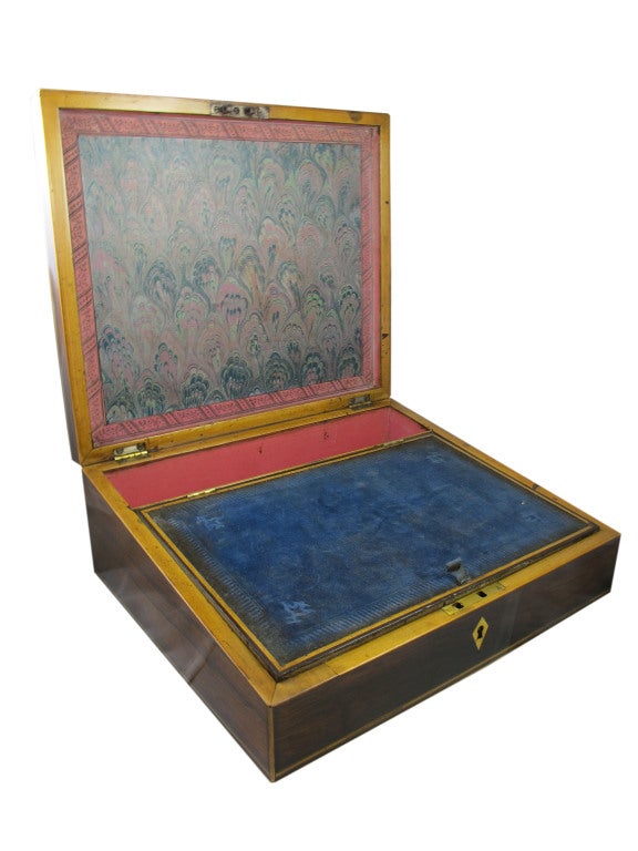 19th Century Georgian Tunbridge Ware Wooden Desk