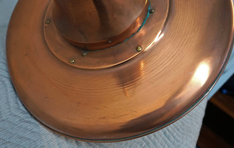 Set of Three 20th Century Hanging Copper Pendant Lights For Sale 1