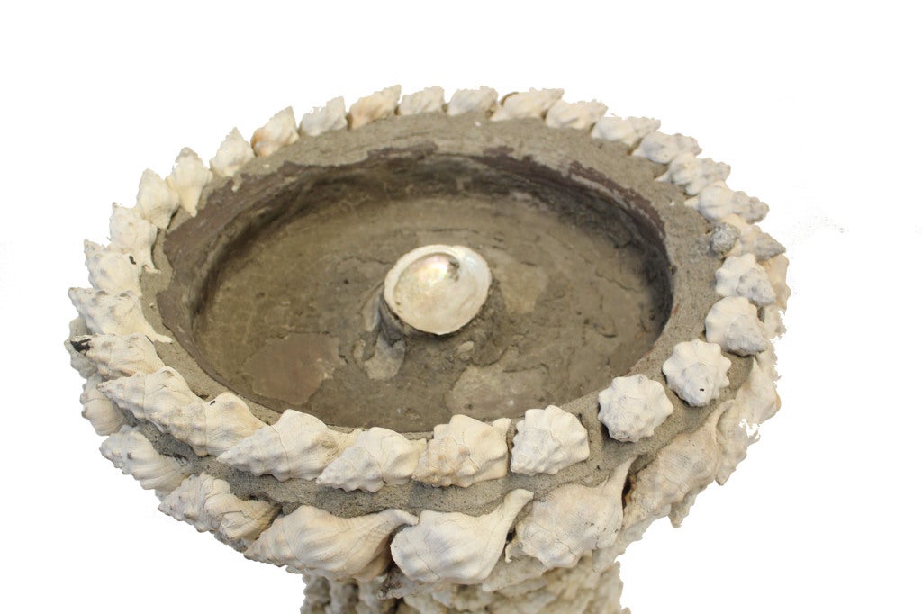 20th Century Shell Covered Bird Bath