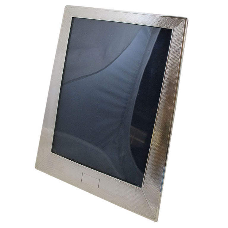 Art Deco Sterling Silver Engine-Turned Frame