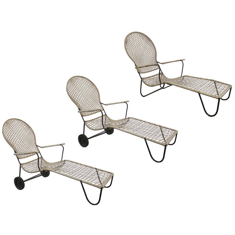 Set of Three Mid-Century Modern Lounge Chairs