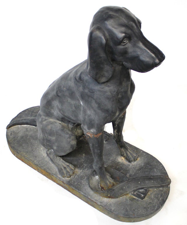 "Resbridger" Cast Iron Dog Sculpture at 1stdibs