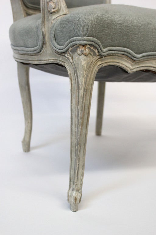 French 19th Century Louis XV Fauteuil Chair For Sale