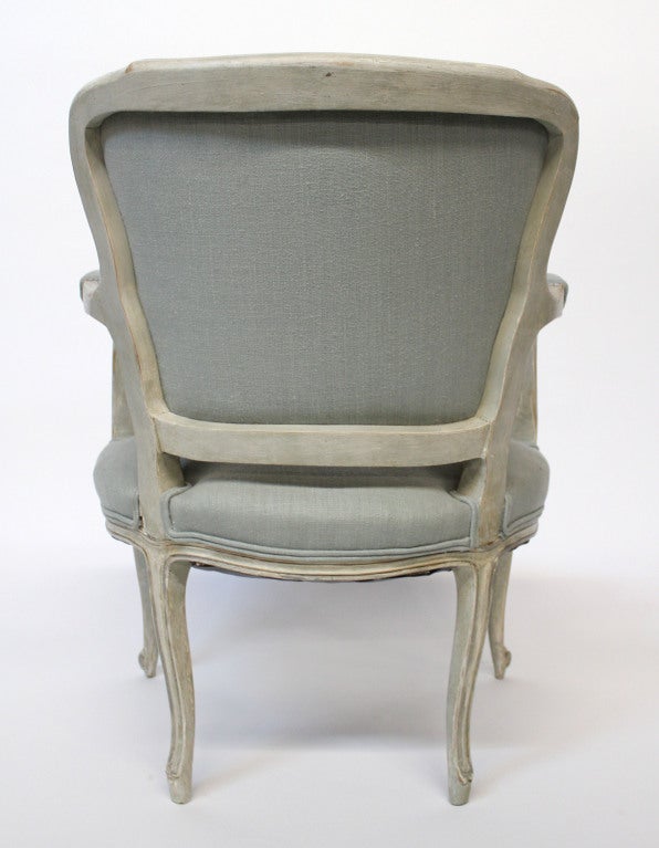Wood 19th Century Louis XV Fauteuil Chair For Sale