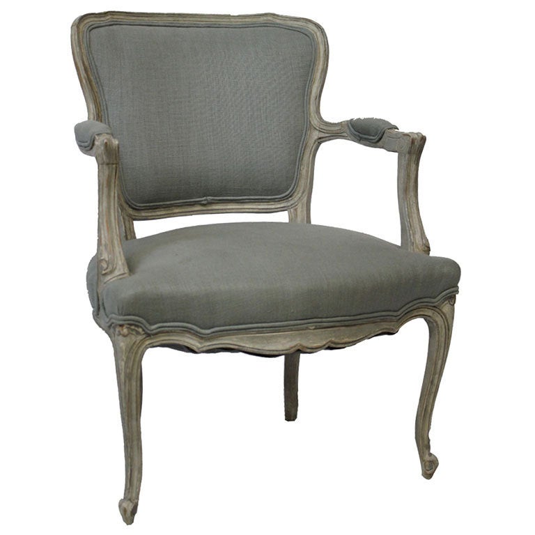 19th Century Louis XV Fauteuil Chair For Sale