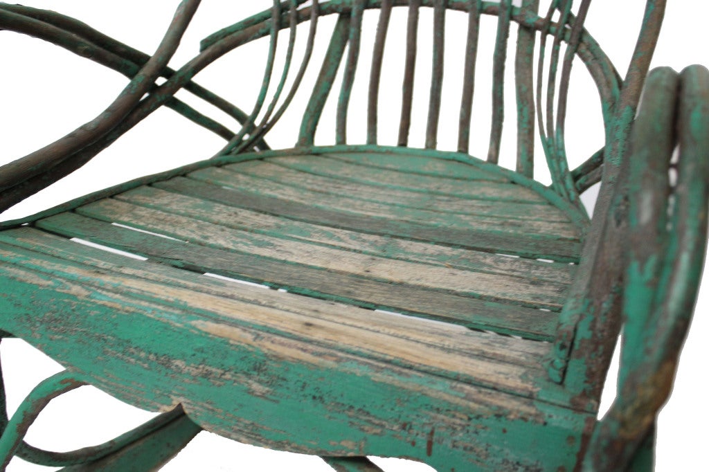 American Handcrafted Twig Willow Rocking Chair