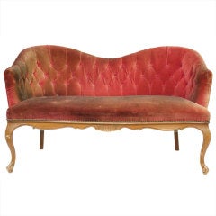 19th Century French Tufted Settee