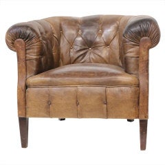 Leather Tufted Tub Chair