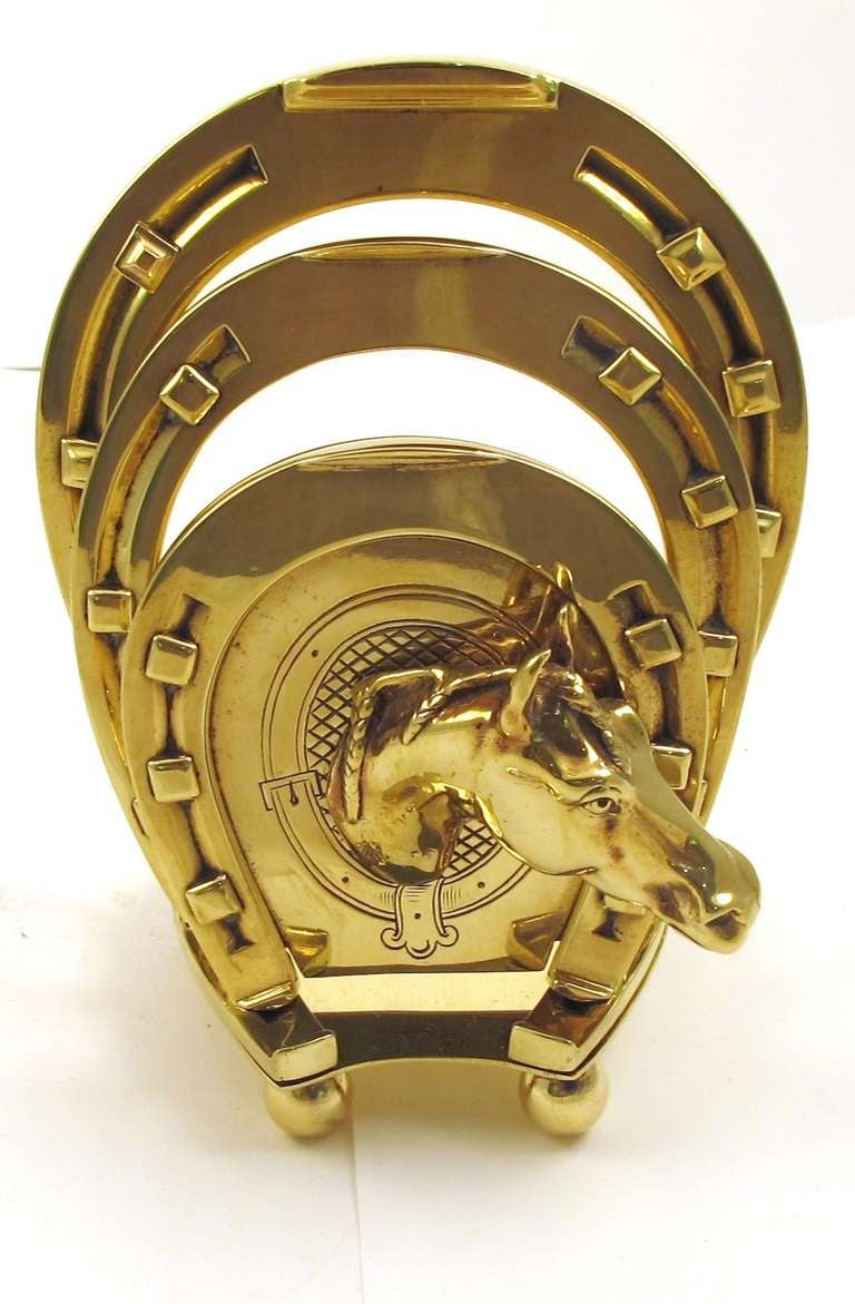 Victorian Brass Horseshoe Letter Rack