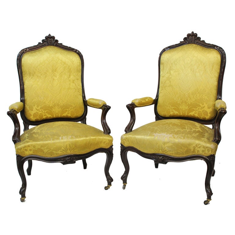 Pair of French Louis Philippe Period Arm Chairs at 1stdibs