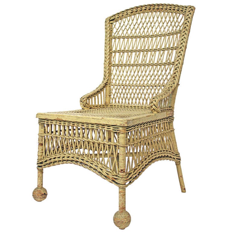 Victorian Wicker Wingback Chair at 1stdibs