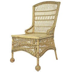 Victorian Wicker Wingback Chair