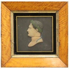Antique Wax Profile of Napoleon