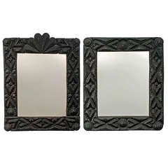 Companion Pair of Tramp Art Mirrors Companion Pair of Tramp Art Mirrors