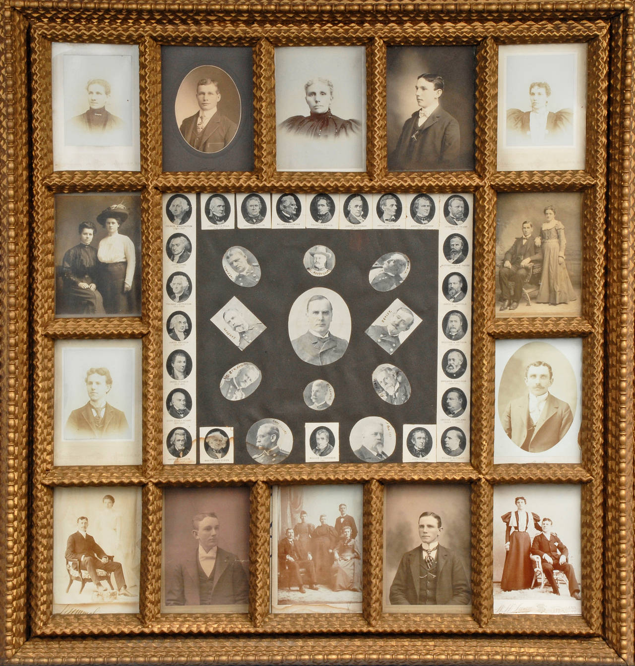 American Large Portrait Frame with Presidents and Generals